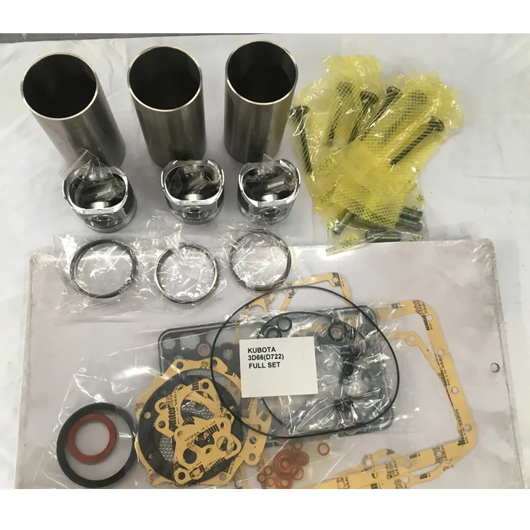 D722 Opaco guarnizione kit Pistone Anello Cilindro Liner valvola A Pistone motore ricostruito kit Per Kubota motore D722