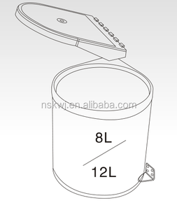 Ev gizli paslanmaz çelik çöp kutusu kapı ile çöp kovası slayt açık inşa - Product Image 2