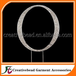 Metallo strass argento cake toppers in qualsiasi scritto della lettera a b c d e f g h j k l m n p r s t v w& z cake topper - Product Image 2