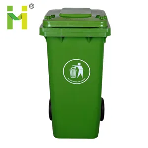 Plastic Trash Can 120L Plastic Wheeled Recycle Waste Bin Trash Can With Lid For Sale