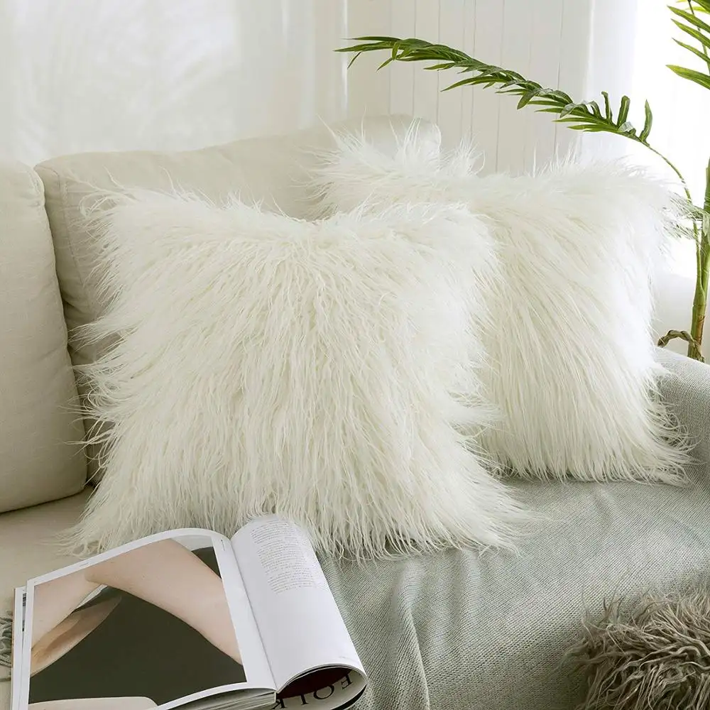 Faux Fur Bedroom Sofa Chair Furry Black Faux Fur Cushion