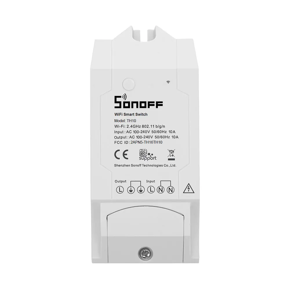 SONOFF TH10WiFiスマートライトスイッチワイヤレスリモートタイマー音声制御温度湿度モニター付きスマートホームオートメーション