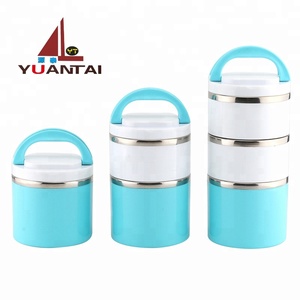 <span class=keywords><strong>3</strong></span> Hai Lớp Nhật Bản Lưu Trữ Hộp Thép Không Gỉ Hộp Ăn Trưa Tiffin Tàu Sân Bay Với Thực Phẩm Ấm Áp - Product Image 2