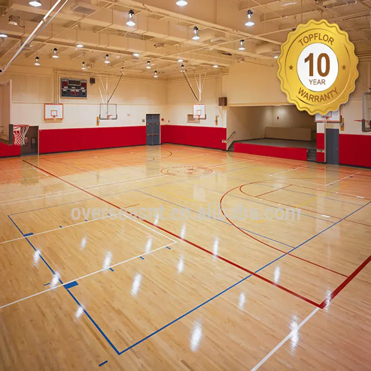 PVC d'érable d'intérieur sol sportif pour terrain de basket