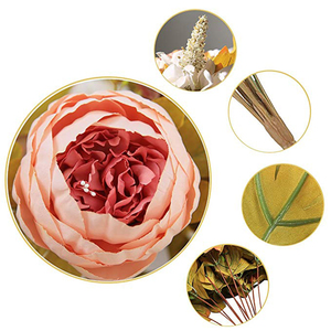 Nụ Hồng Nhạt Hoa Nhân Tạo Hoa Hồng Phương Tây Hoa Mẫu Đơn Với Lá - Product Image 3