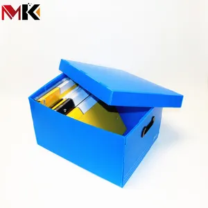 MK Coroplast belge kılıfları Caixa De Arquivo Morto Polionda PP oluklu A4 plastik kasalar dosya arşivi depolama kapaklı kutu