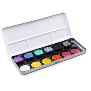 Ensemble de 21 peintures aquarelles métalliques de couleurs assorties - Tubes non toxiques de 3 ml pour verre, papier et toile - Product Image 3