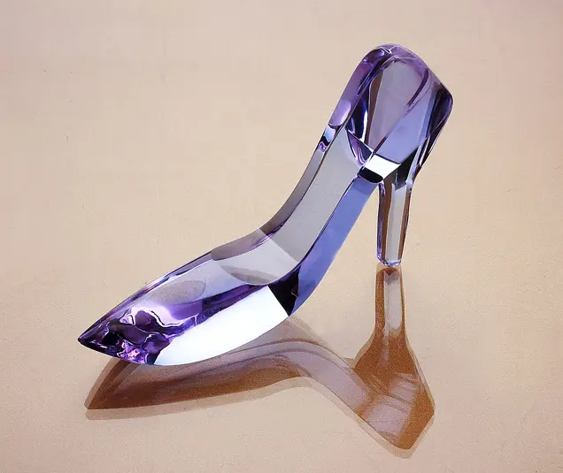 Source Crystal Shoes Cinderella Crystal Glass High Heel Shoes Craft For  Wedding Gift on m.