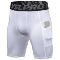 Venta al por mayor ropa deportiva Legging Avec Poche los hombres pantalones cortos de compresión con bolsillo de mallas de deporte