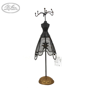 Black Metal Wire Frame resin Jewelry Display Mannequin Jewellery stand For Necklace Earring Display