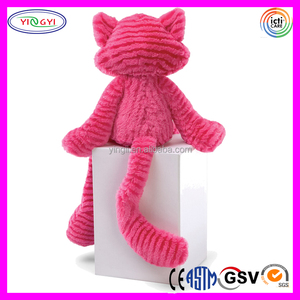 D745 Pink Coral Fleece 16 "Cat Venta al por mayor ODM OEM Animal Relleno Fábrica Directamente <span class=keywords><strong>Gato</strong></span> de pierna larga de juguete de peluche - Product Image 3