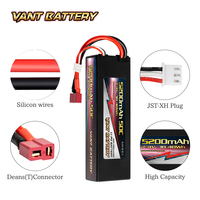 Batterie Lipo VANT RC 5200mah 7.4V 50C 2S Noir Ce Jouets de voiture RC Batterie au lithium Chargeur de batterie Câble USB Température normale et sec 2C