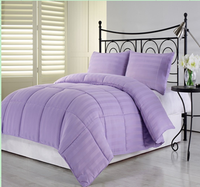 Vente en gros de housse de couette rayée simple et moelleuse en polyester 100% 200TC, literie verte pour hôpital et hôtel, antistatique, antibactérienne
