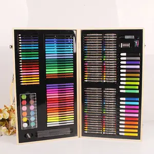 180 Piece Art & Craft Supplies Drawing and Painting Set in Wood Box Great Gift