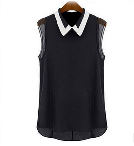 Modelo para los uniformes al por mayor 2016 de encaje de gasa blusa blusa de las señoras - Product Image 6