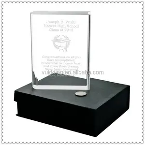 Trophée plaque verre rectangle bords biseautés