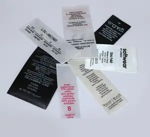 Kaliteli Katlanabilir Yıkama Etiketi Polyester Bakım Etiketi Konfeksiyon Kullanımı Gözyaşı Bakım Etiketi