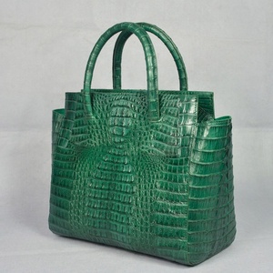 Роскошная коллекция экзотической кожи, кожаные женские сумочки из крокодиловой кожи, сумки-тоут для женщин, брендовые сумки из натуральной кожи зеленого цвета - Product Image 4
