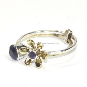 Piedra preciosa de iolita redonda facetada. Anillo de diseñador de Plata de Ley 925 Joyería fina de estilo clásico para regalo de fiesta de compromiso de boda - Product Image 2