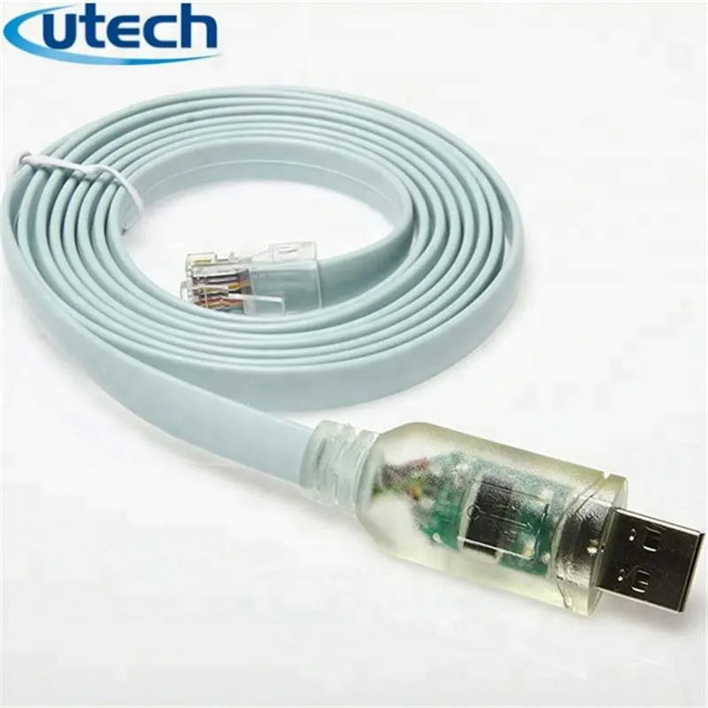 6ft USB RX TX LEDs FTDI RJ45 RS232 Console Cable support Win10 MAC Linux cable cabo de console usb rj45