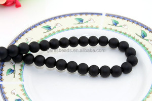 Edelstein matte black onyx runde perlen in 16 zoll lose strang