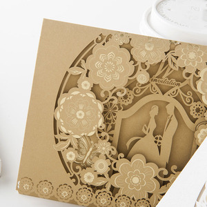 Nhà Máy Bán Hàng Trực Tiếp Cắt Laser Cưới Thẻ Lời Mời Chất Lượng Cao Đám Cưới Thẻ - Product Image 5