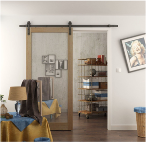 Nhiệm Vụ Nặng Nề Mạnh Mẽ Trượt Barn <span class=keywords><strong>Door</strong></span> Phần Cứng Kit, Đường Sắt Duy Nhất, Siêu Trơn Tru Và Lặng Lẽ, đơn Giản Và Dễ Dàng Để Cài Đặt, Phù Hợp Với 42-48 - Product Image 3