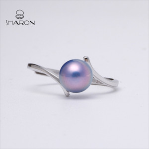 Phụ Nữ Cưới Nhẫn Đồ Trang Sức Ngọc Trai Nước Ngọt 925 Sterling Silver Bạc Vòng Điều Chỉnh - Product Image 5