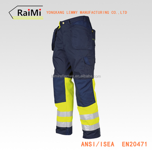 100% Poliestere Abbigliamento Da Lavoro Lavoro Uomo Pantaloni Nastro Riflettente Cargo Pantaloni Da Lavoro ad alta visibilità gilet per <span class=keywords><strong>bambini</strong></span> - Product Image 6