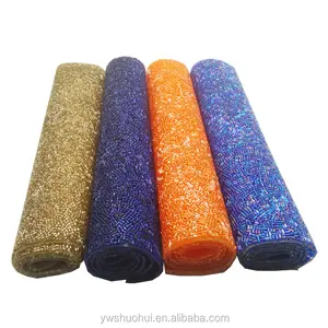 24*40cm Wholesale Hotfix Rhinestone Beads Sticker Self Adhesive Resin Stone Applique Mesh Sheets In Rolls