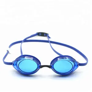 Swimming goggles mirror lens blue color with uv protection race swim goggle for men and women