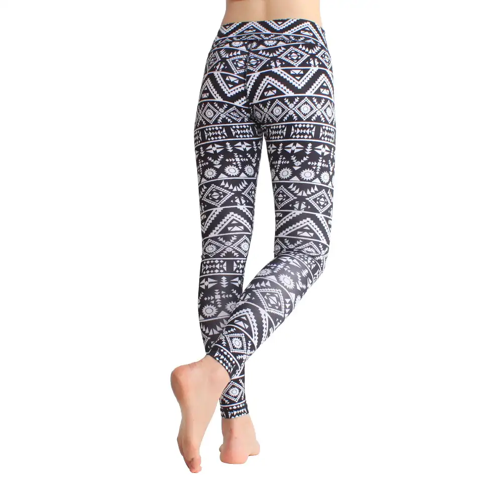 Women Geometry Design Milk Material Yoga Sports Slimming Leggings