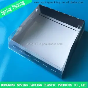 透明PET透明蓋紙ベーストレイ付きケーキボックスブラックボックス透明蓋