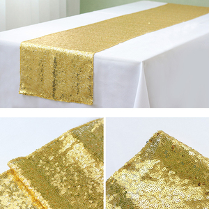 Decoración de la boda corredor de la tabla del paño oro rosa <span class=keywords><strong>camino</strong></span> de <span class=keywords><strong>mesa</strong></span> - Product Image 1