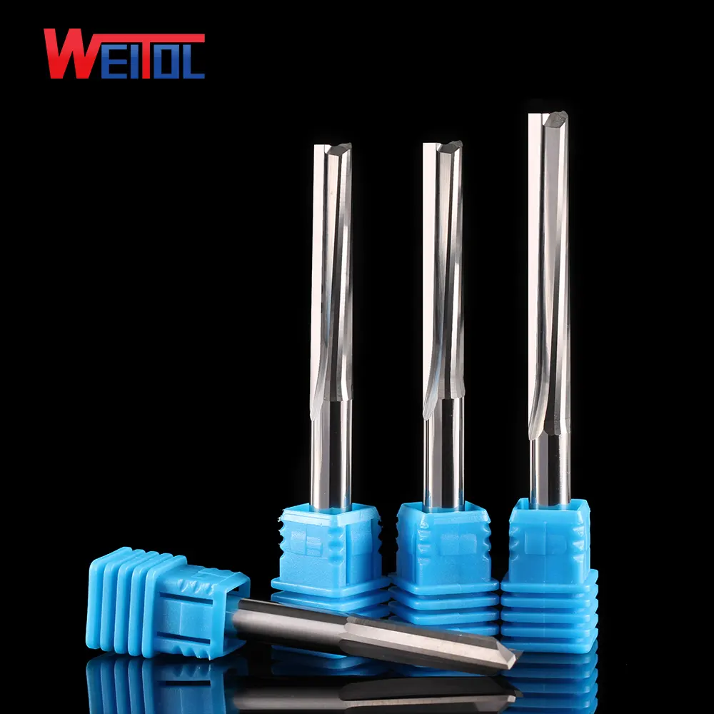 WeiTol-fresadora cnc de 2 flautas, herramienta para carpintería N 6mm, diámetro pequeño, brocas rectas de doble flauta, china