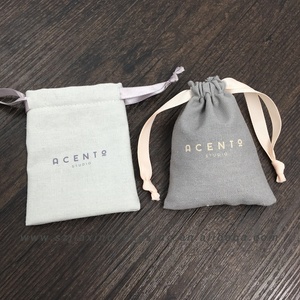 Petit sac en lin de coton à personnaliser, cadeau de mariage, avec Logo imprimé, pochette à cordon coulissant, 50 pièces - Product Image 3