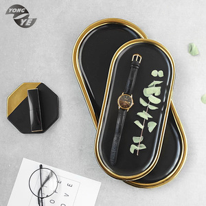 Oval Shape European Style Gold <strong>Side</strong> Porcelain Jewelry <strong>Plate</strong> for Wedding Decor - Product Image 4