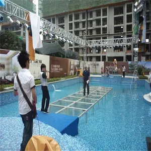 Buiten Draagbare Verlichting Podium Platform Beweegbare Clear Catwalk Glazen Podium Voor Zwembad