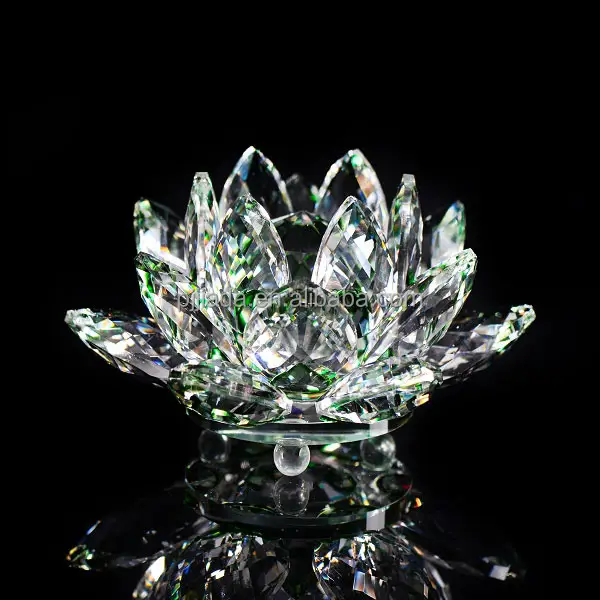 Religieuze Boeddhisme kleurrijke bloem Lotus Thee Licht Kristal Glas Kaars Houder voor Decoratie Nieuwe geschenken Kunstmatige met geschenkdoos