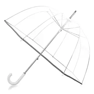 مظلة مطر للنساء, الأكثر مبيعًا مصنوعة من بلاستيك ياباني وشفاف وبولي كلوريد الفينيل ومزودة بقبة شفافة