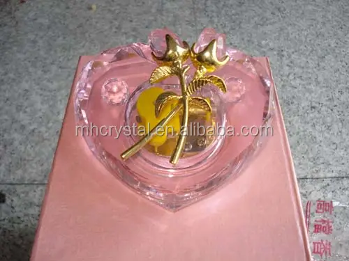 Pink CRYSTAL MUSIC BOX Wedding gift MH-P0011