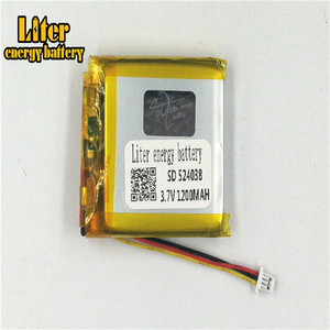 Plug 1,0-3 P 3,7 V 524038 rechargeable 1200 mah lipo battery solar Battery free li-ion battery Battery lithium polymer battery with PCM - Product Image 2