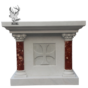 Nouveau design Grand autel en marbre blanc avec colonnes à vendre - Product Image 1