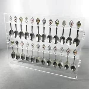 Wand Plexiglas Tee Löffel Schrank Acryl 24 Souvenir Löffel Display Fall Mit Flügeltür