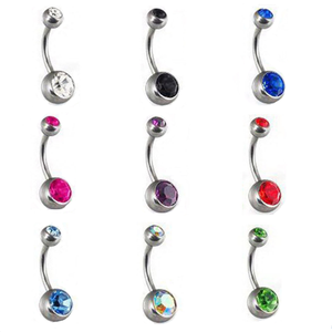 Mejor venta del anillo del ombligo piercing Acero quirúrgico gema Anillo del botón de vientre venta al por mayor