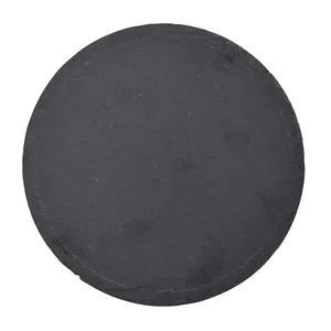Low Price Edge Surface Dia30*0.5cm Round Cheese Board Natural Stone Black Plates slate