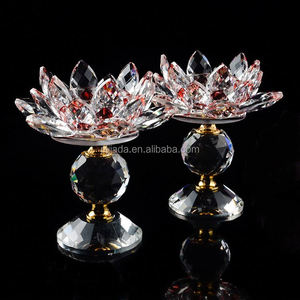 Tabella di cerimonia nuziale di casa decortemple culto Trasparente colorato K9 di Cristallo di Vetro Del Fiore di Loto tè luce di vetro supporto di candela candela jar ornament