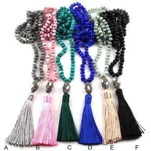 Ожерелье из камня Abacus, овальное жемчужное хрустальное ожерелье с кисточкой, Женское Ожерелье для костюма