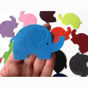 Custom Cute Die Cut Felt Elephant Shapes for Sewing and Craft Projects