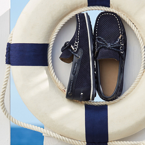 Choozii OEM Perforated Kids-zapatos náuticos informales, mocasines de cuero personalizados para niños